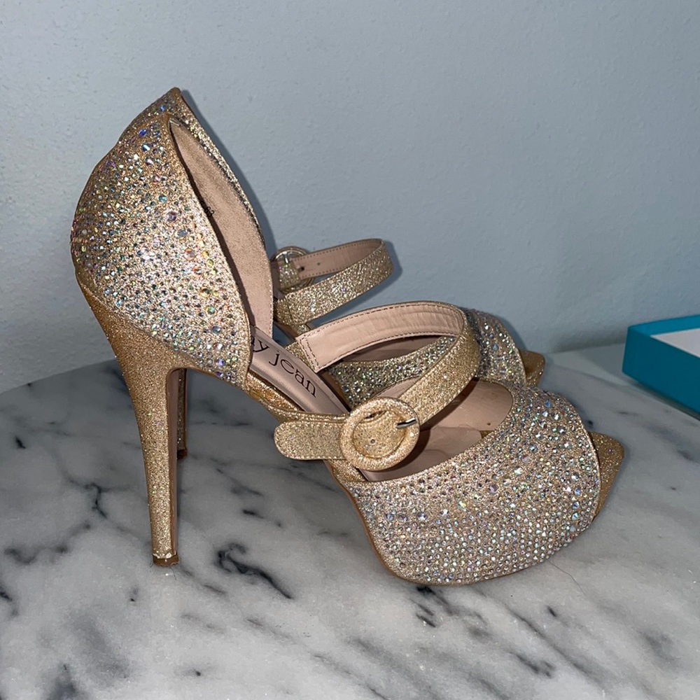 Cathy Jean sparkly platform heels size 8